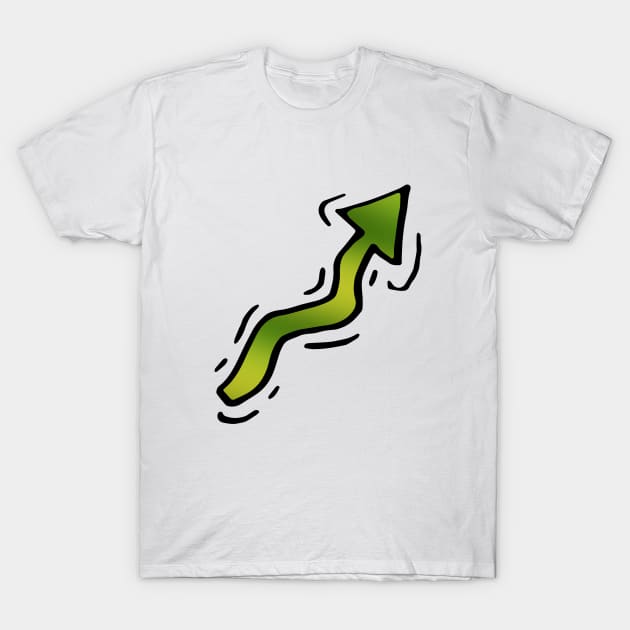 Green Moving Arrow T-Shirt by VANDERVISUALS